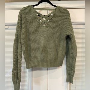 Soft Sage Green Cropped Sweater